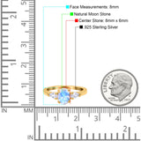 Oval Natural Stone Three Stone Ring