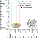 Art Deco Round Natural Stone Halo Princess Cut Ring