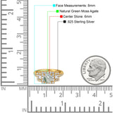 Art Deco Round Natural Stone Halo Princess Cut Ring