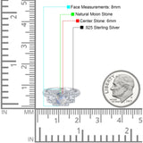 Art Deco Round Natural Stone Halo Princess Cut Ring