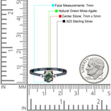 Art Deco Oval Natural Stone Wedding Ring