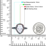 Art Deco Pear Natural Stone Wedding Ring