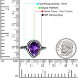 Art Deco Pear Natural Stone Wedding Ring