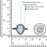 Art Deco Pear Natural Stone Wedding Ring