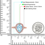 Art Deco Pear Natural Stone Wedding Ring