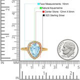 Art Deco Pear Natural Stone Wedding Ring