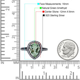 Art Deco Pear Natural Stone Wedding Ring