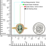 Art Deco Pear Natural Stone Wedding Ring