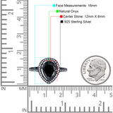 Art Deco Pear Natural Stone Wedding Ring