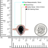 Art Deco Pear Natural Stone Wedding Ring