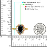 Art Deco Pear Natural Stone Wedding Ring