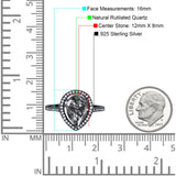 Art Deco Pear Natural Stone Wedding Ring