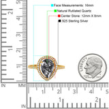 Art Deco Pear Natural Stone Wedding Ring