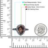 Art Deco Pear Natural Stone Wedding Ring