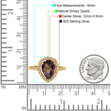 Art Deco Pear Natural Stone Wedding Ring