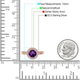 Vintage Style Halo Round Natural Stone Ring