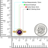 Vintage Style Halo Round Natural Stone Ring