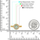 Vintage Style Halo Round Natural Stone Ring