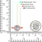 Vintage Style Halo Round Natural Stone Ring