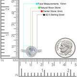 Vintage Style Halo Round Natural Stone Ring