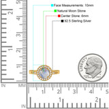 Vintage Style Halo Round Natural Stone Ring