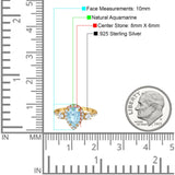 Art Deco Pear Natural Stone Trio Ring