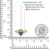 Art Deco Pear Natural Stone Trio Ring