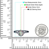 Vintage Style Round Natural Stone Floral Ring