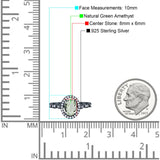 Art Deco Oval Natural Stone Halo Ring