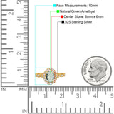 Art Deco Oval Natural Stone Halo Ring