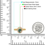 Art Deco Oval Natural Stone Halo Ring