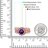 Three Piece Round Natural Stone Flower Ring
