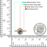 Art Deco Oval Natural Stone Flower Ring