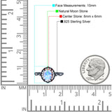 Art Deco Oval Natural Stone Flower Ring