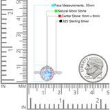 Art Deco Oval Natural Stone Flower Ring