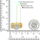 Three Piece Round Natural Stone Bridal Ring