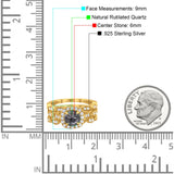Three Piece Round Natural Stone Bridal Ring