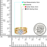 Three Piece Round Natural Stone Bridal Ring
