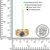 Three Piece Round Natural Stone Bridal Ring