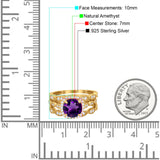 Three Piece Round Natural Stone Bridal Ring