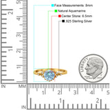 Floral Accent Round Natural Stone Ring