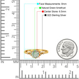 Floral Accent Round Natural Stone Ring