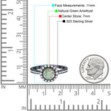 Art Deco Round Natural Stone Wedding Ring