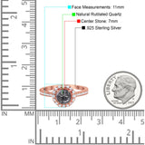Art Deco Round Natural Stone Wedding Ring