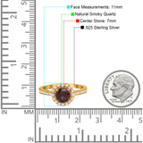Art Deco Round Natural Stone Wedding Ring