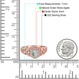 Art Deco Round Natural Stone Filigree Ring