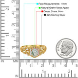 Art Deco Round Natural Stone Filigree Ring
