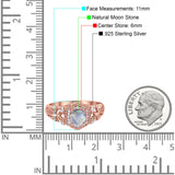 Art Deco Round Natural Stone Filigree Ring