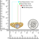 Art Deco Round Natural Stone Filigree Ring