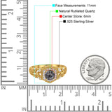 Art Deco Round Natural Stone Filigree Ring